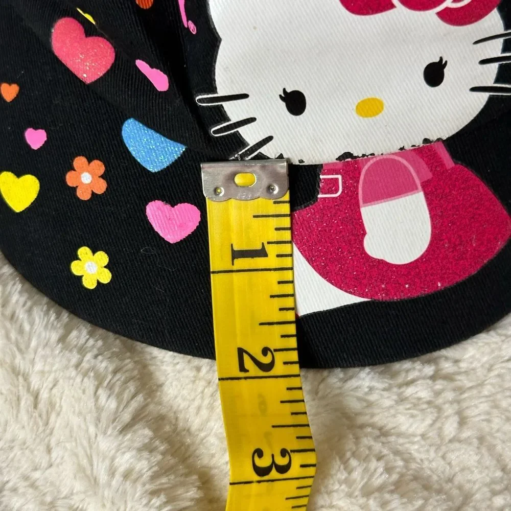 Hello Kitty girls Black cap with multicolored hearts